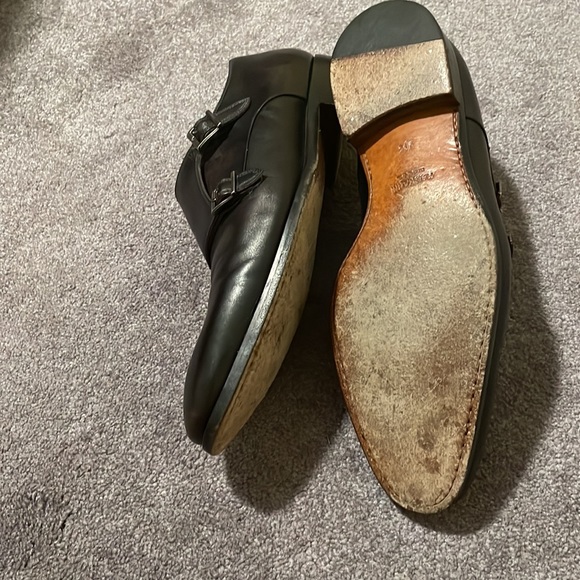 Mens Magnanni 9.5 double monk grey/brown shoes